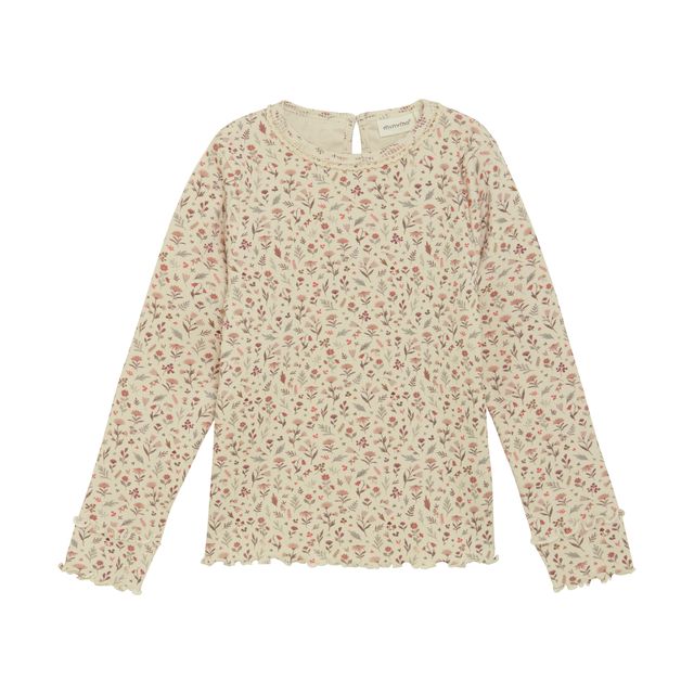 Ribbed Cream Floral Top