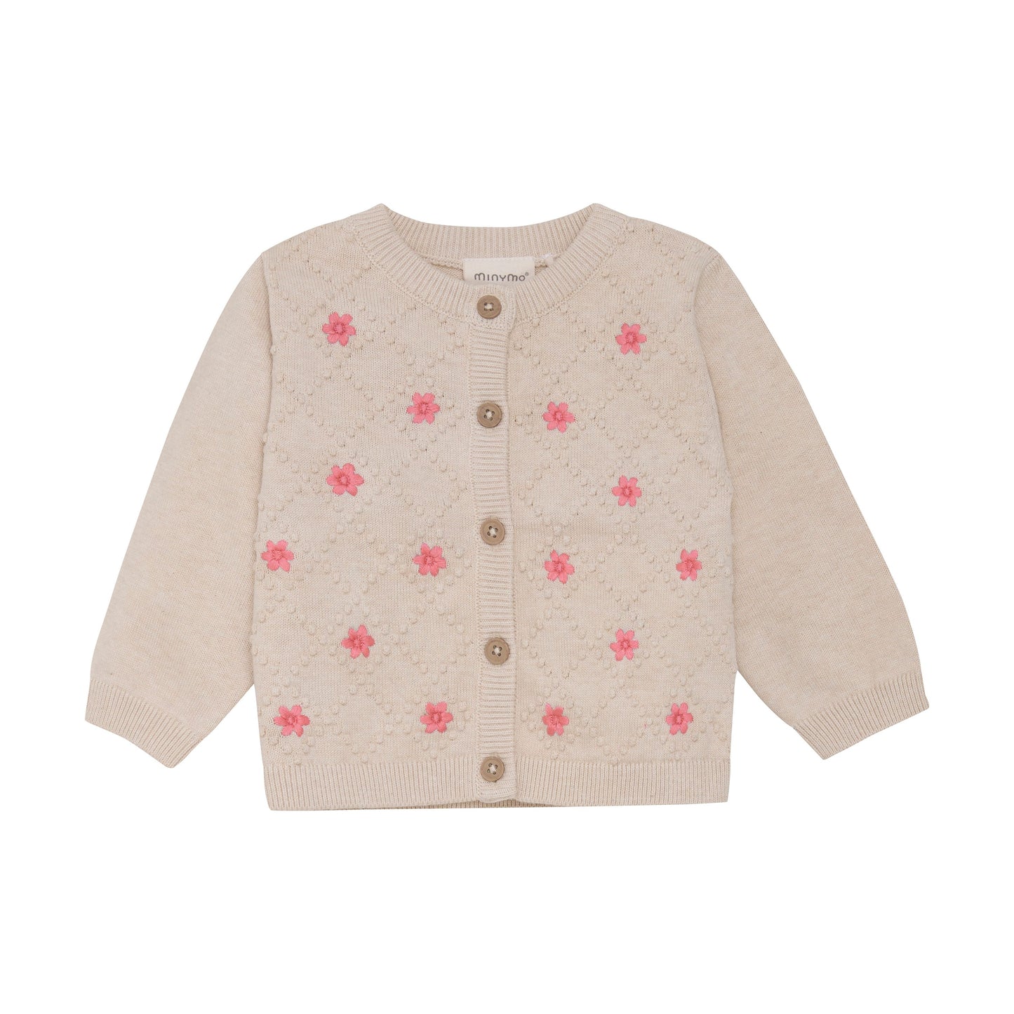 Pink Floral Knit Cardigan