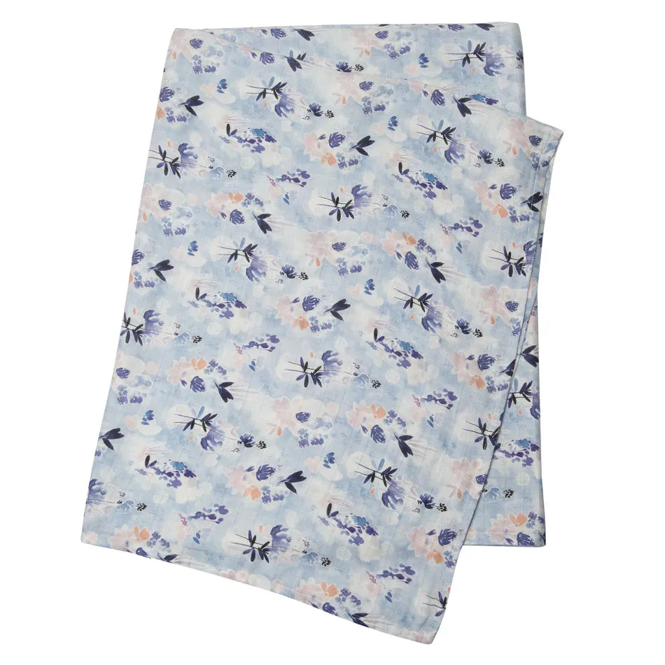 Ink Floral Muslin Swaddle