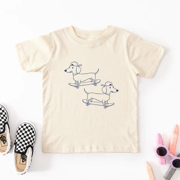 Skater Pups Tee - Natural