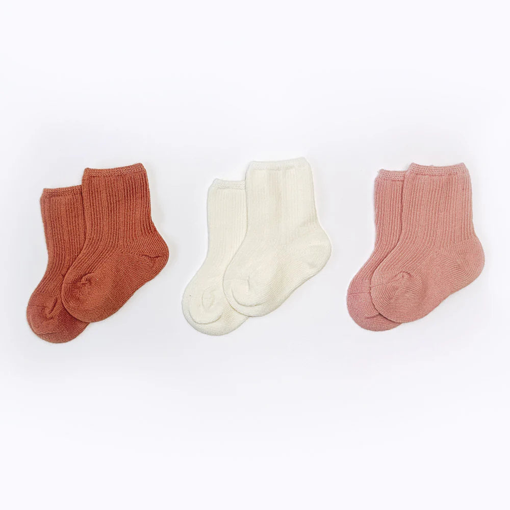 White/Pink/Coral- Socks 3pk