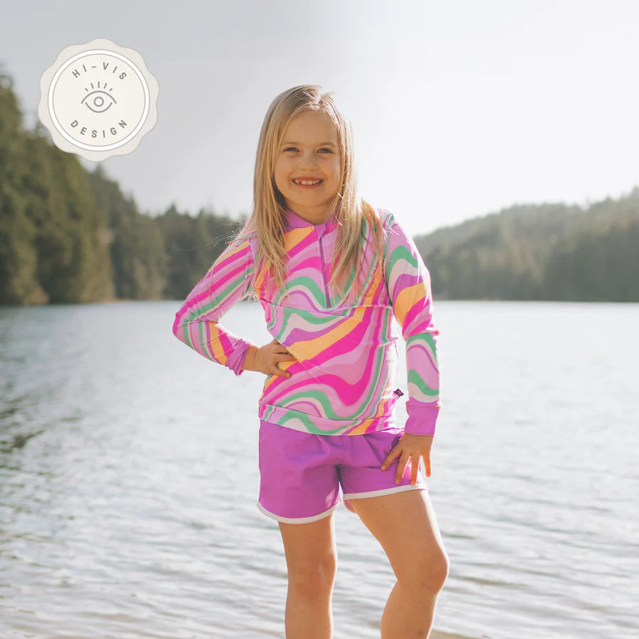 Kid's Trunks - Vivid Violet, White Trim