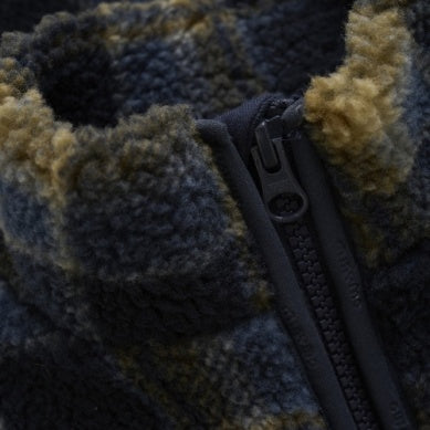 Teddy Plaid Zip Up