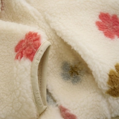 Teddy Cream Floral Zip Up