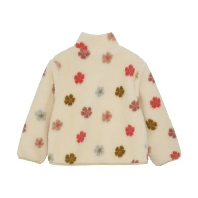Teddy Cream Floral Zip Up
