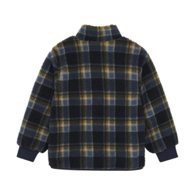 Teddy Plaid Zip Up