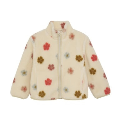 Teddy Cream Floral Zip Up