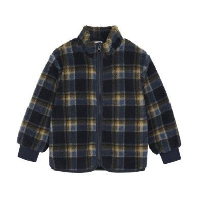 Teddy Plaid Zip Up