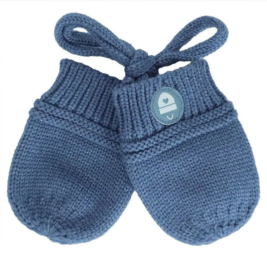 Baby My First Knit Cotton Mitten - Blue