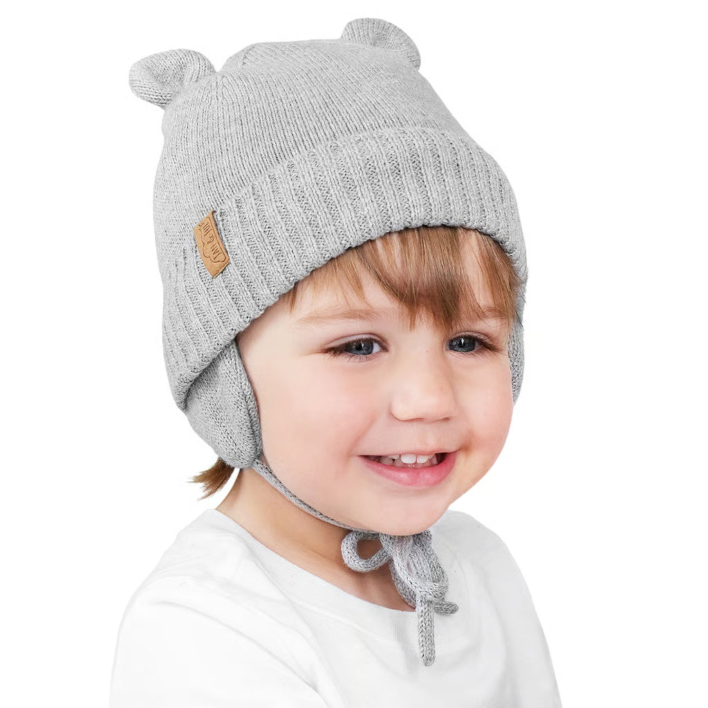 Soft Grey | Bear Knit Hats