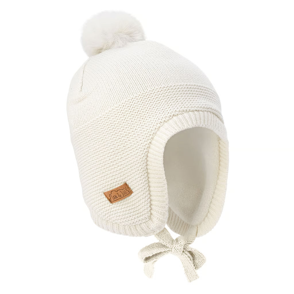 Vanilla Cream |  Pom-Pom Knit Hats