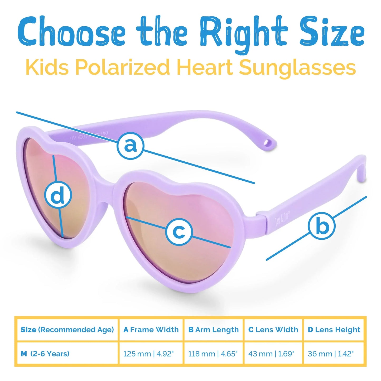 Lavender Kids Polarized Heart Sunglasses (2-6 Years)