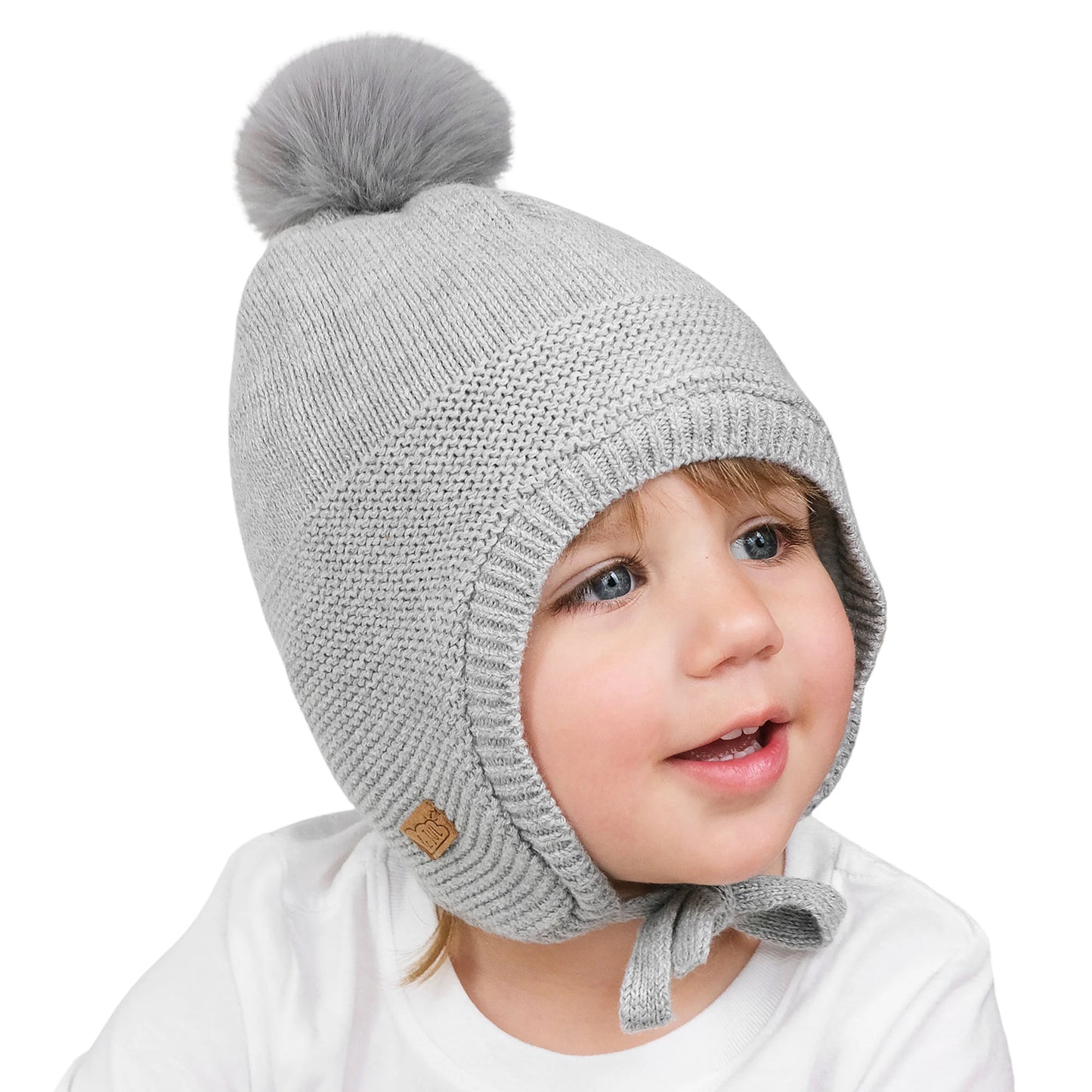Soft Grey |  Pom-Pom Knit Hats