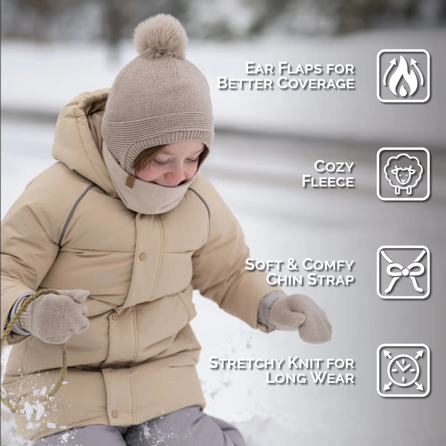 Wheat Field |  Pom-Pom Knit Hats