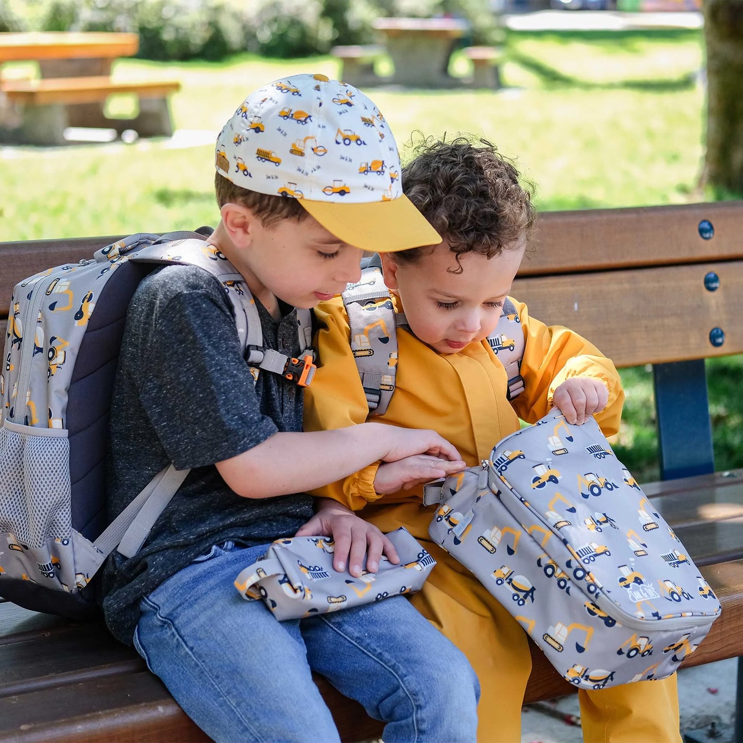 Grey Construction Kids Lunch Bag