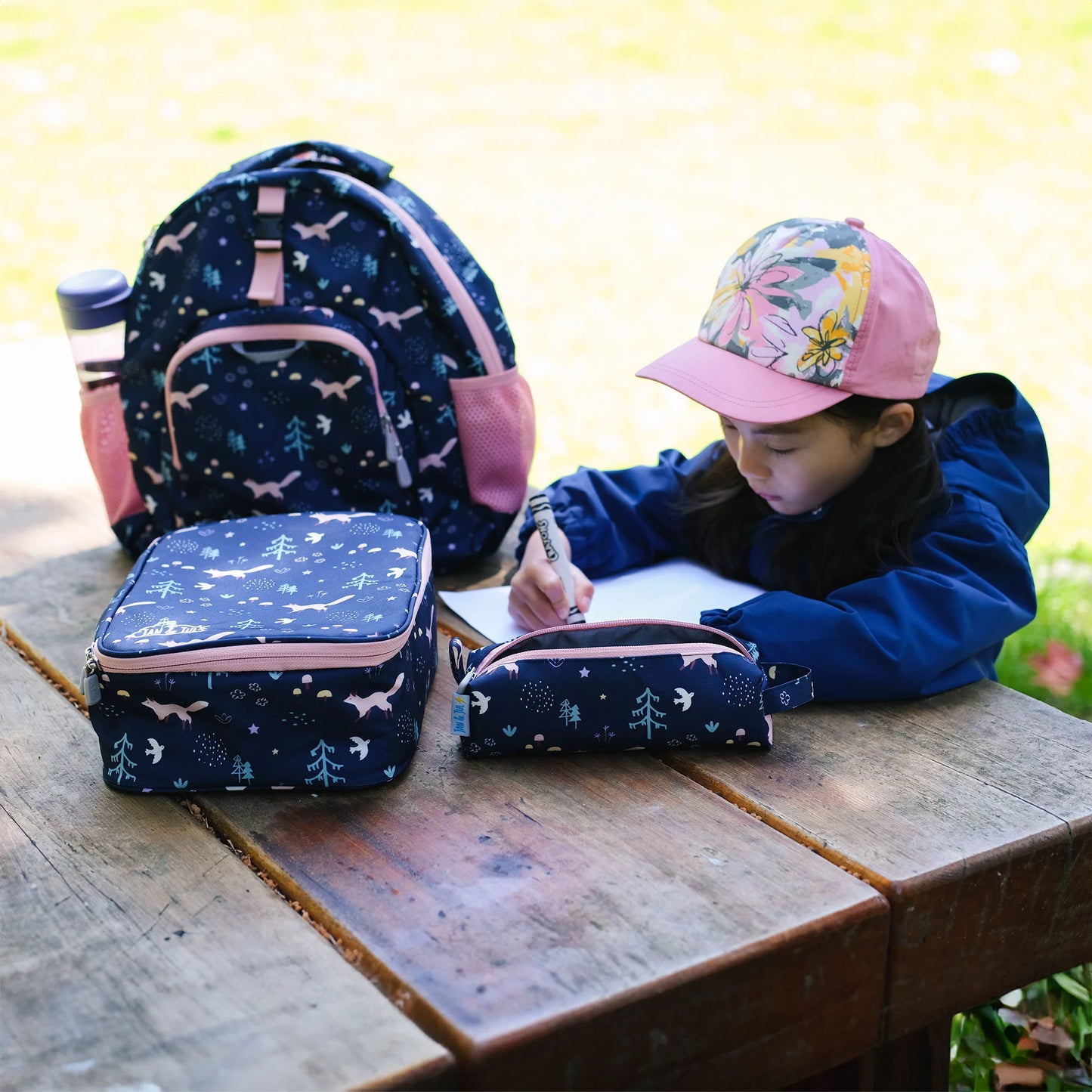 Navy Forest Kids Lunch Bag