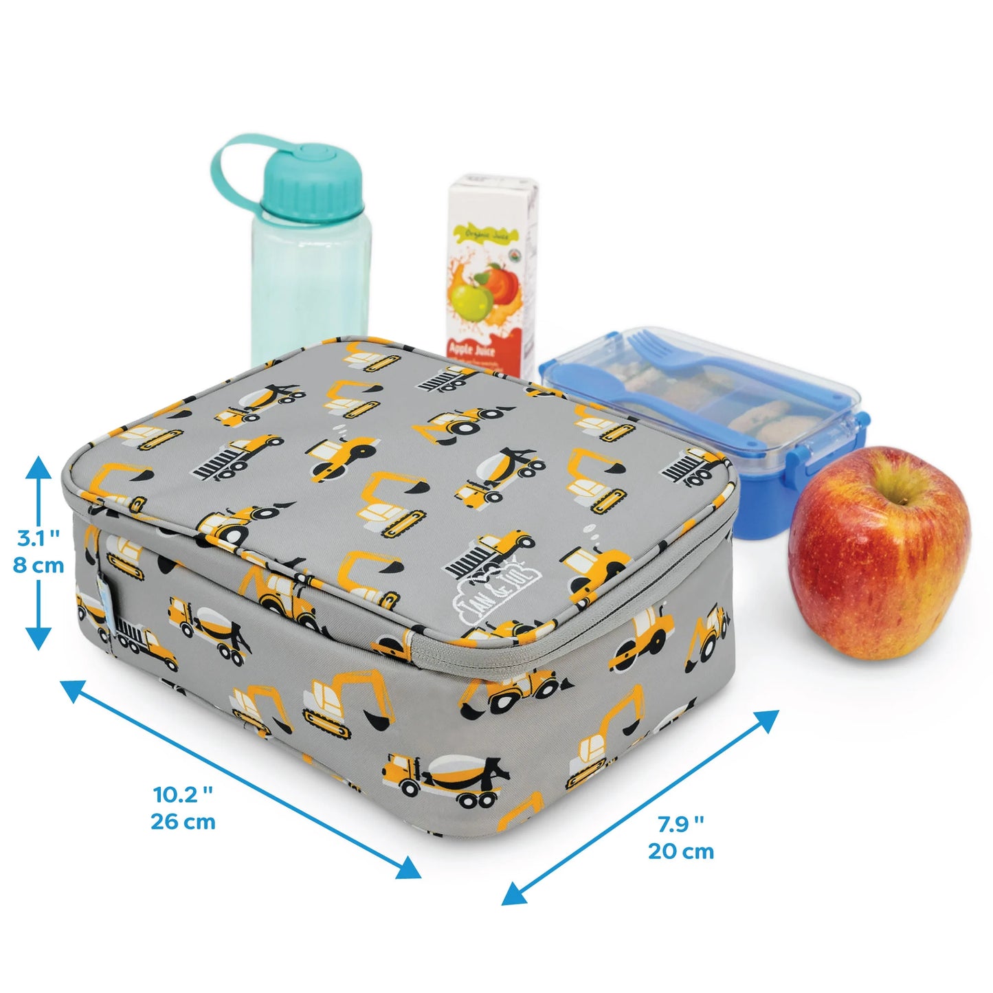 Grey Construction Kids Lunch Bag