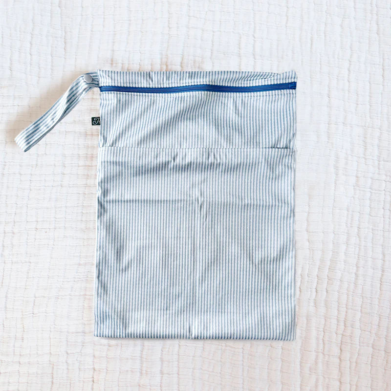 Wet Bag - Faux Seersucker Light Blue