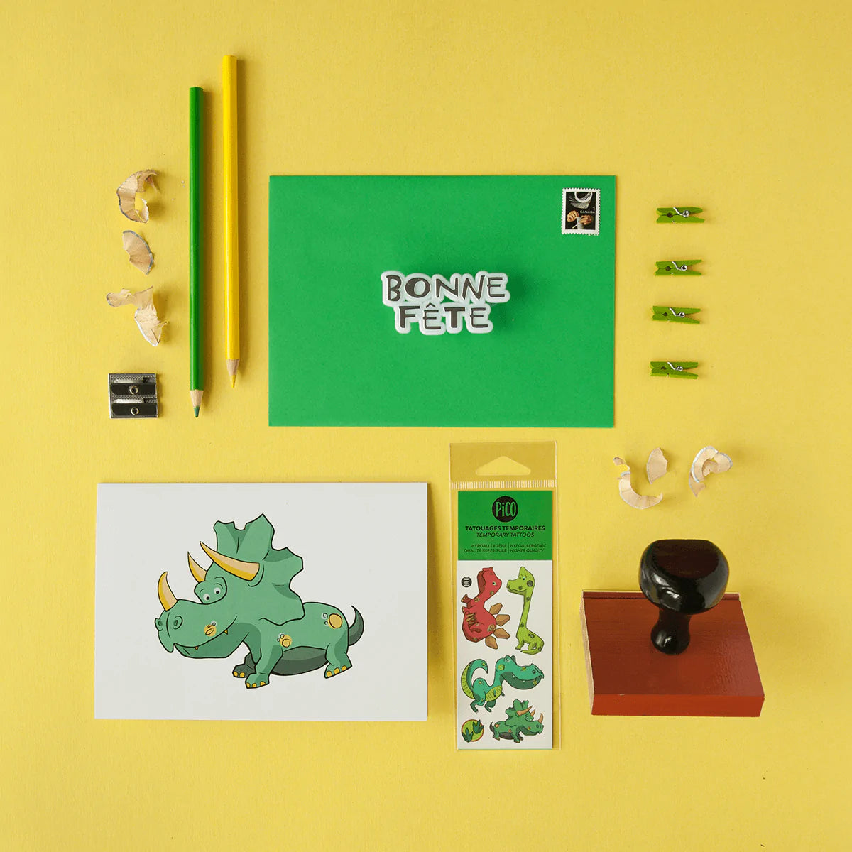 Dino Card with Tattoos