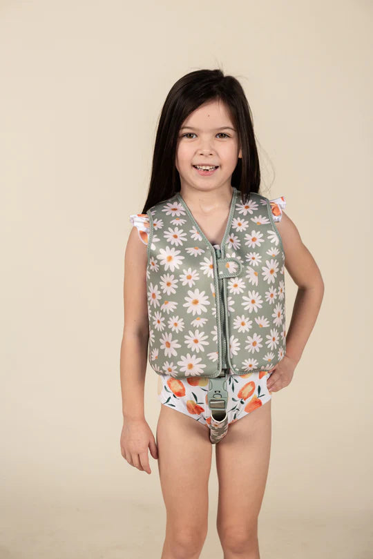 Sage Daisies Float Vests