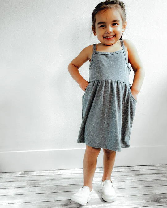 Charcoal Ribbed Dress