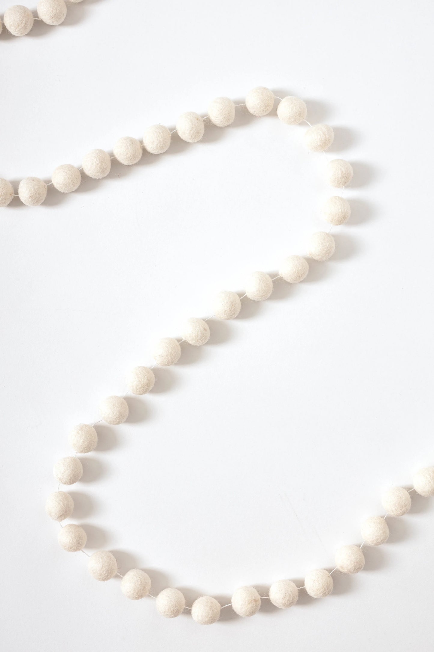 White Felt Ball Garland