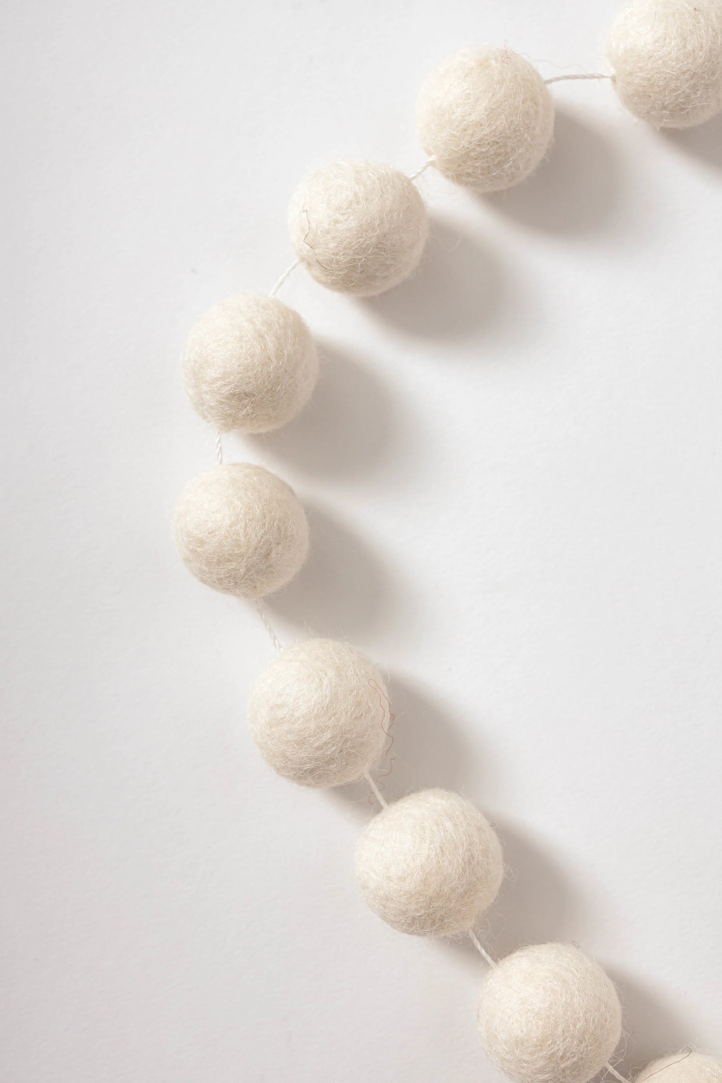 White Felt Ball Garland