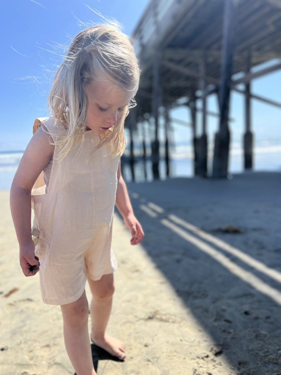 Kids Everly Overalls in Cream