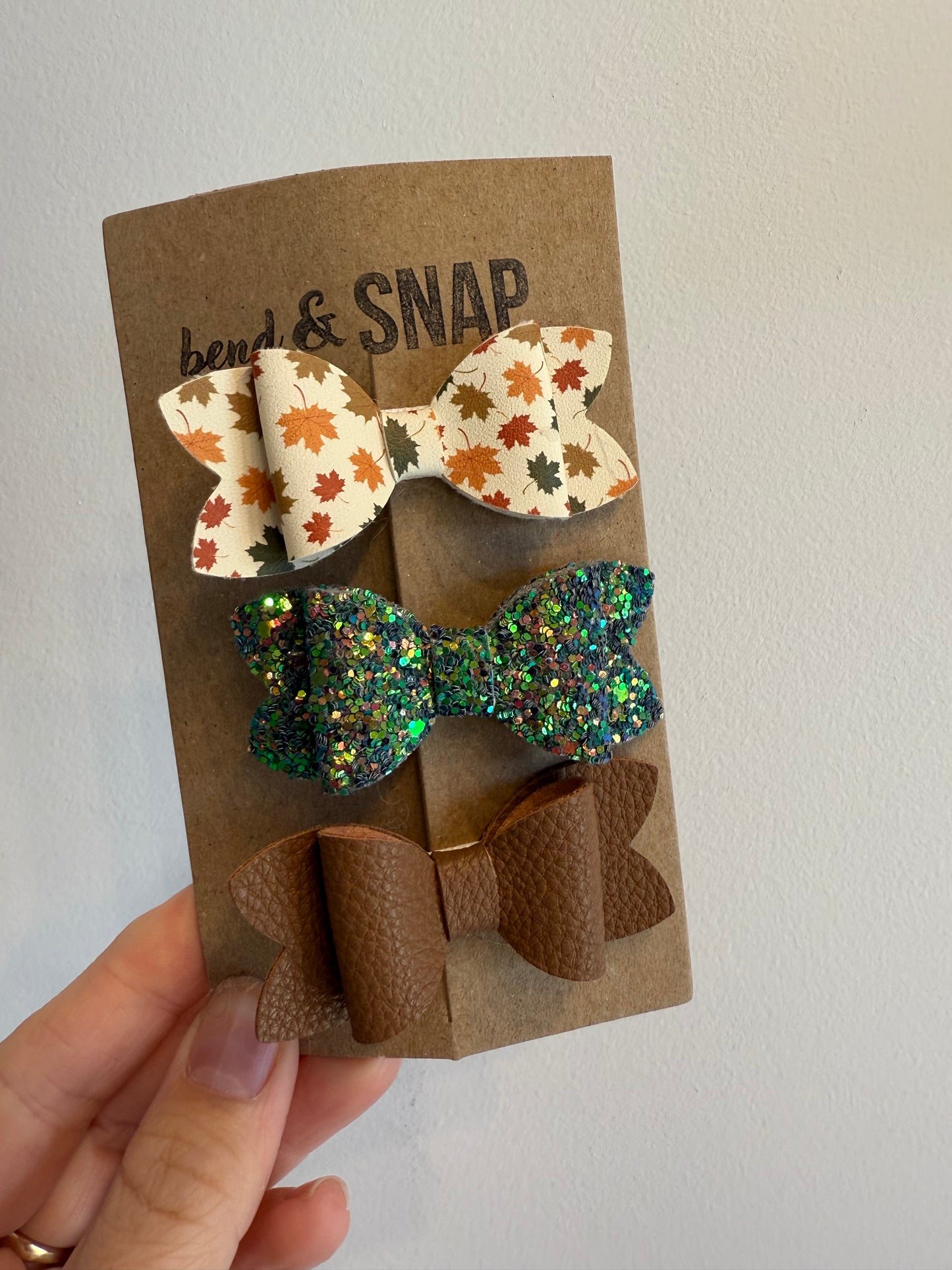 3 Pack Fall Hair Bow Clips