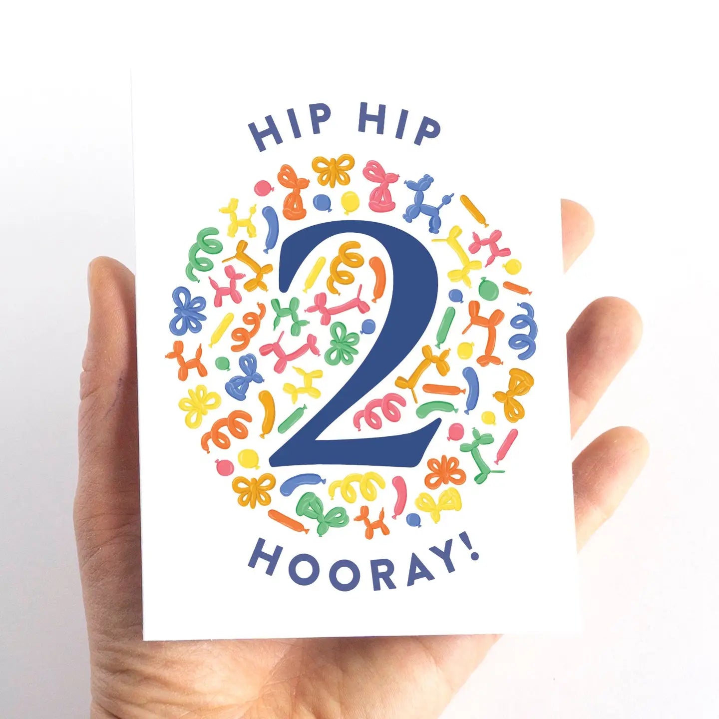 Balloon Animal Second Birthday Card