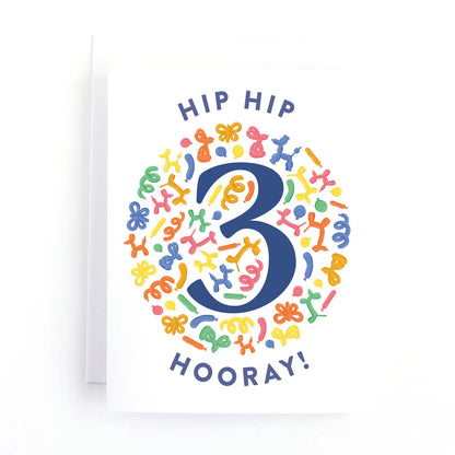 Balloon Animal Third Birthday Card