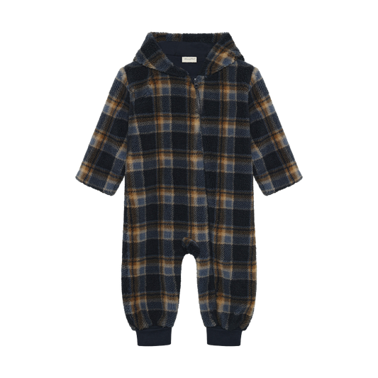 Baby Blue Plaid Sherpa Teddy Suit