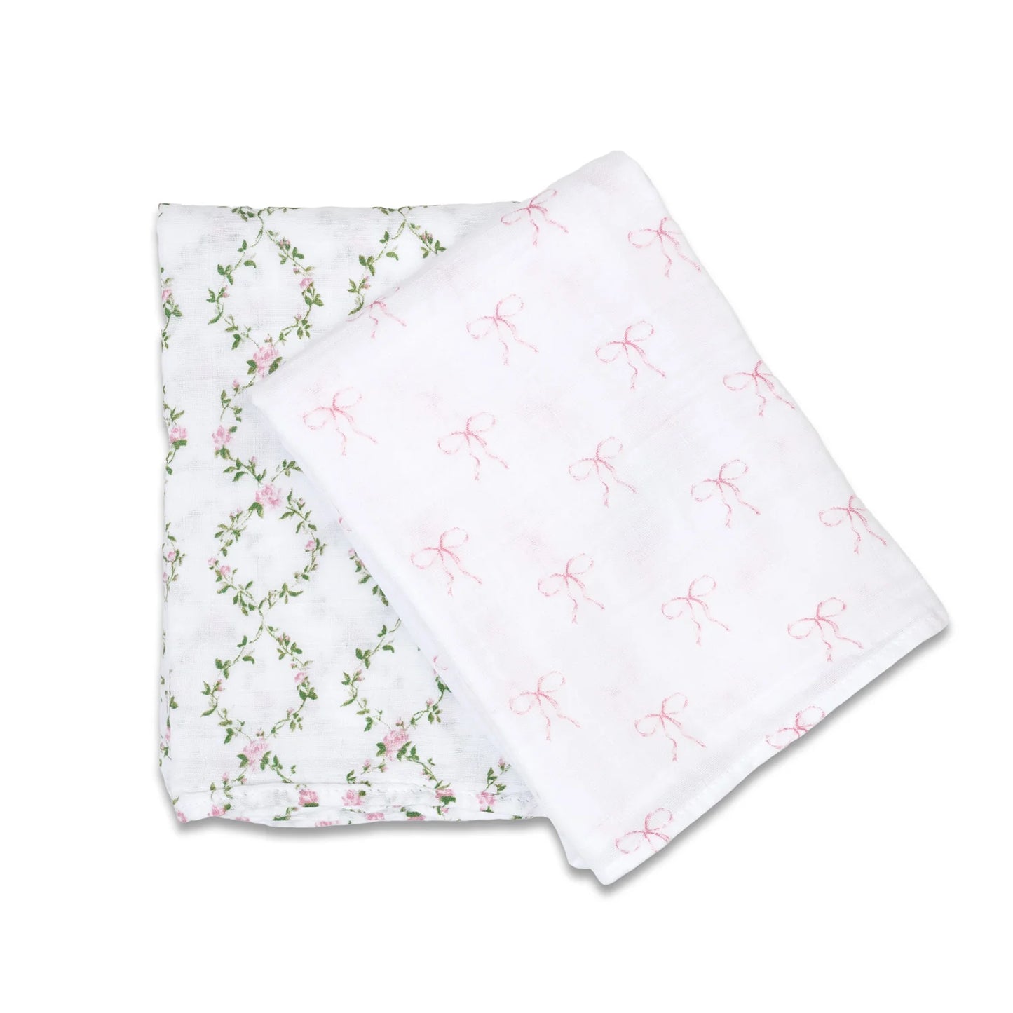 2 Pack Swaddles - Bows + Rose Trellis