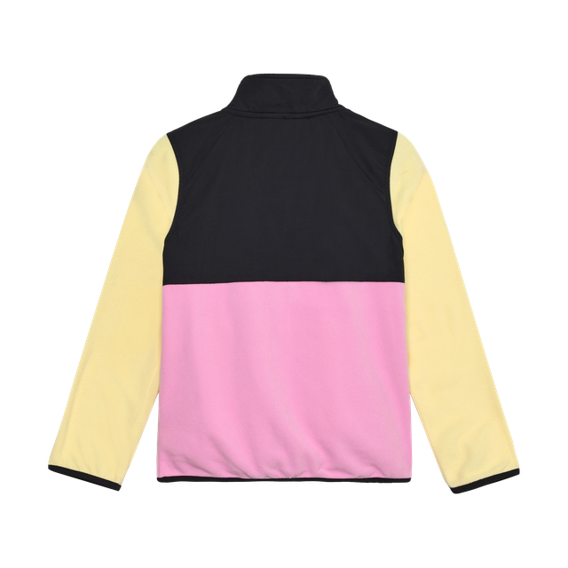 Colour Black Fleece Zip Jacket - Yellow/Pink/Black