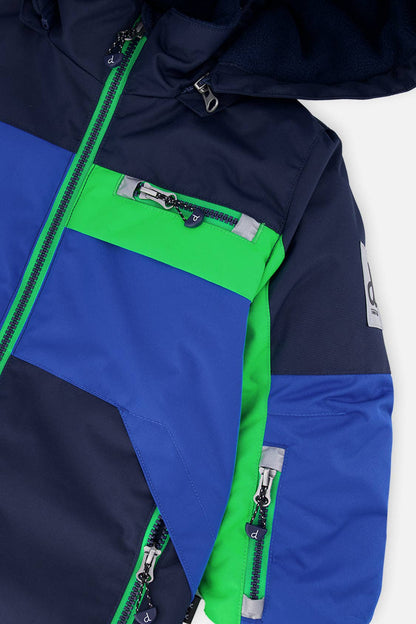 Two Piece Play Snowsuit Royal Blue And Green Colorblock