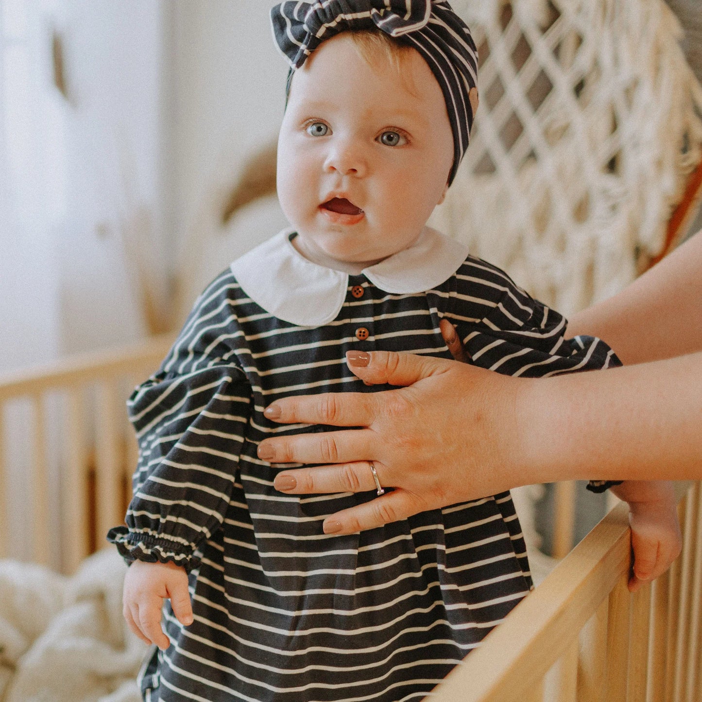 Baby Navy Stripe Onesie Dress