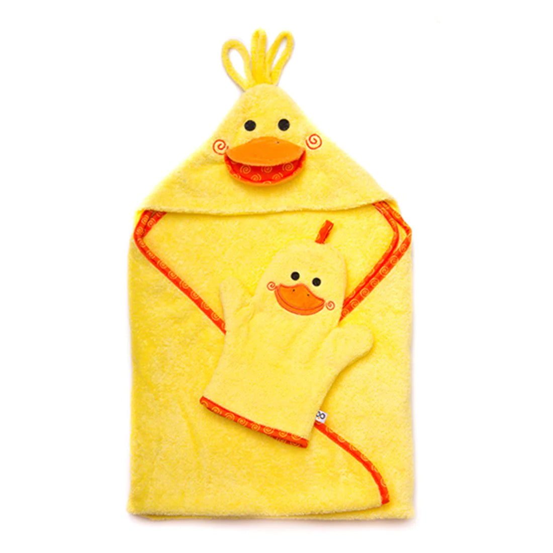 Baby Snow Terry Hooded Bath Towel - Puddles Duck