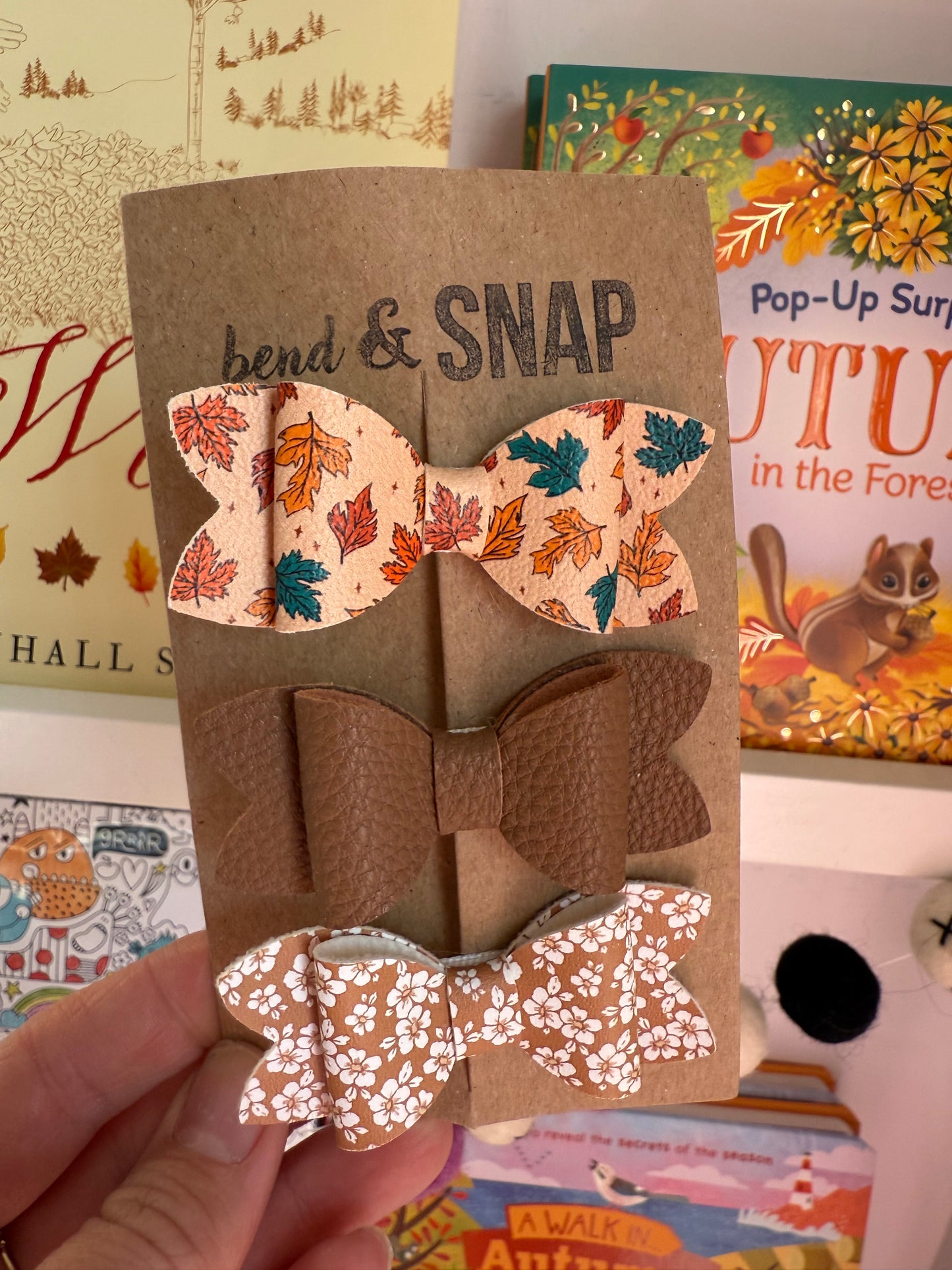 Halloween/Fall 3 Pack Bow Clips