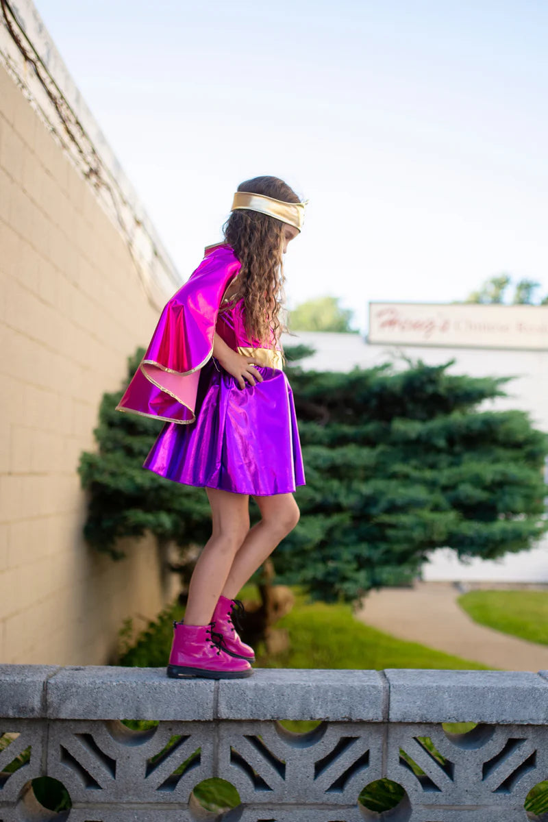 Superhero Star Dress, Cape & Headpiece (5-6)