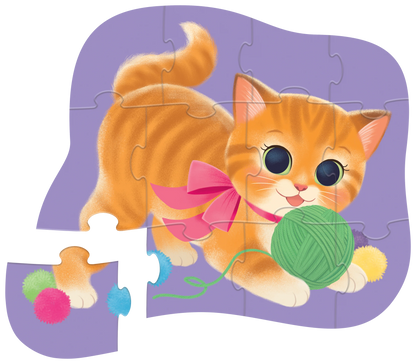 12-Pc Mini Puzzle - Cute Kitten