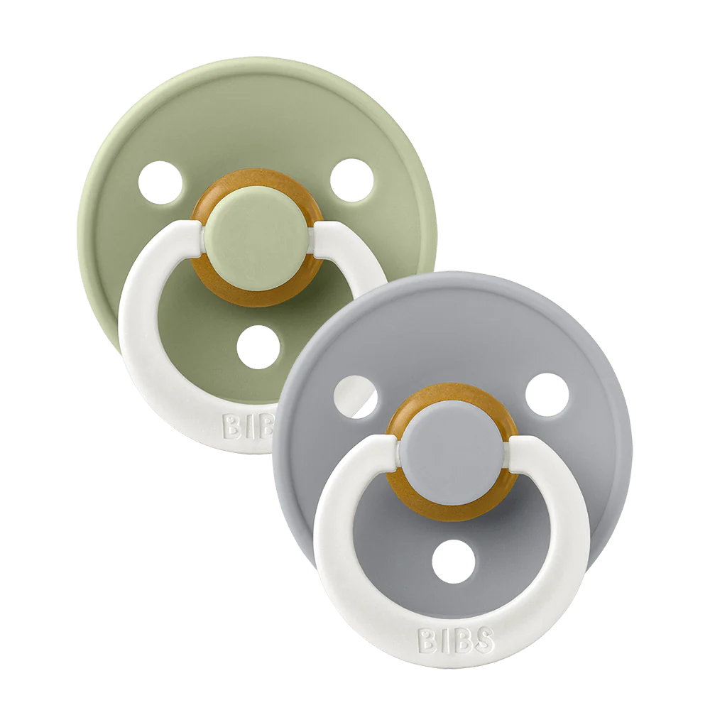 BIBS Pacifier Anatomical - Sage/Cloud GLOW