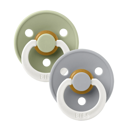 BIBS Pacifier Anatomical - Sage/Cloud GLOW