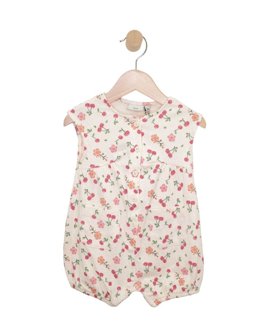 Baby Cherry Floral Bubble Rumper