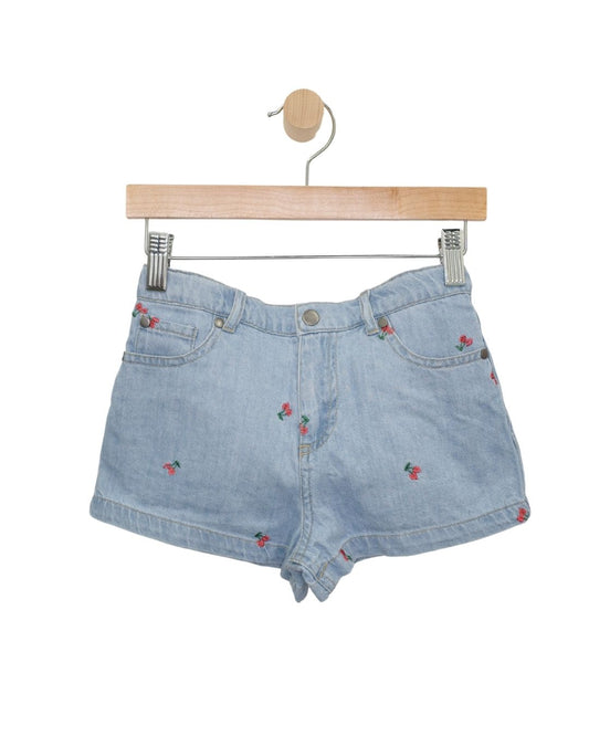 Kids Cherry Denim Shorts