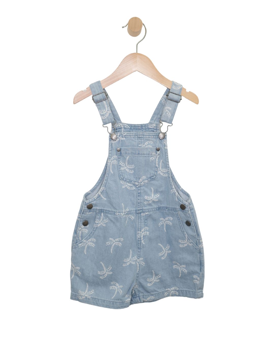 Denim Overall with Palm Trees