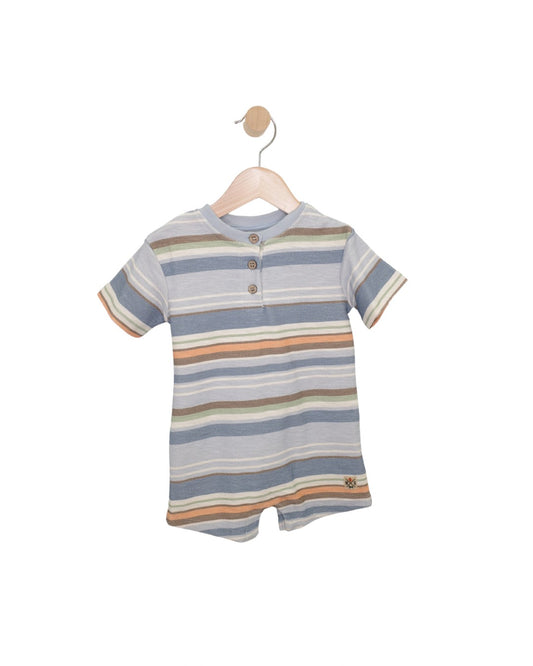 Baby Blue & Brown Romper
