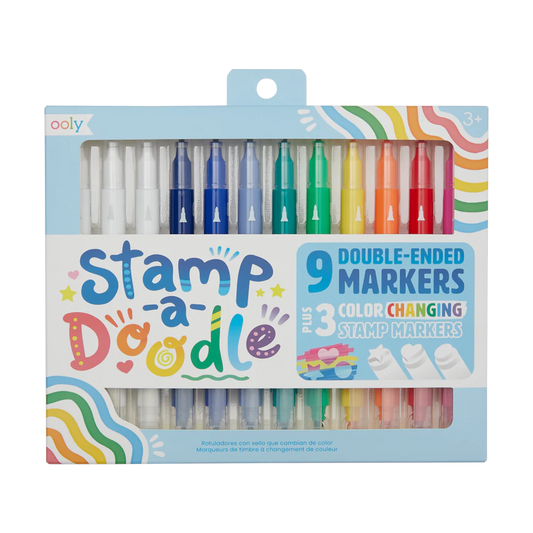 Stamp-A-Doodle Double-Ended Markers - Set of 12