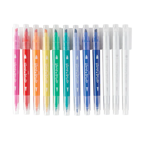 Stamp-A-Doodle Double-Ended Markers - Set of 12