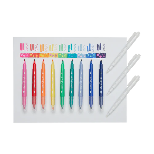 Stamp-A-Doodle Double-Ended Markers - Set of 12