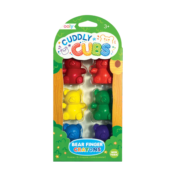 Cuddly Cubs Bear Finger Crayons - Set of 6